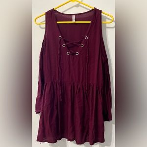 Maroon blouse with strings